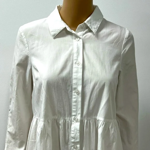 ASOS Womens White Button Down Shift Dress Cotton Size 8 - 10 Brand New - Picture 2 of 8